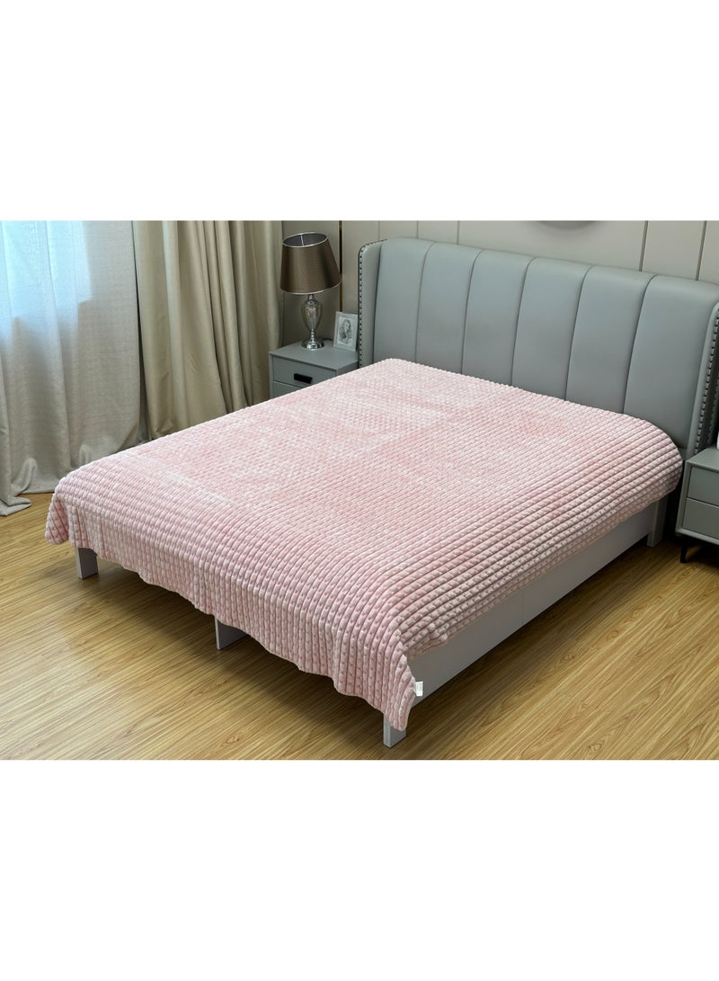 STARGOLD 220x240cm Weighted Comfort Blanket Extra Heavy 1 Ply Winter Throw Blanket Super Soft Embossed Wool Feel Bedding, 10LBS, SG-BLC604