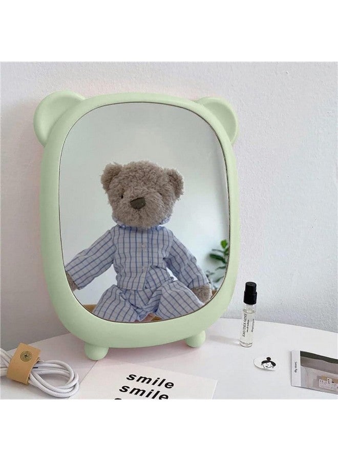 BENCI BENCI Desktop Vanity Mirror Hanging Mirror for Wall Desktop Mirror Wall Mount Makeup Mirror Makeup Mirror Wall Mounted Bathroom Makeup Mirror Desktop Cosmetic Mirror Standing Mirror Green (Set of 1) - Image 3