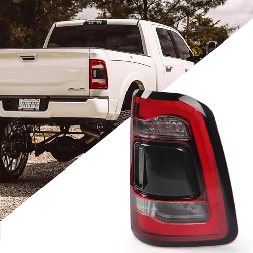 FIONE RH Tail Light Assembly Compatible with Dodge Ram 1500 20192023 Black LED Rear Lamps Blind Spot Module Can Be installed Rear Light Right Passenger Side CH2801216 - Image 1