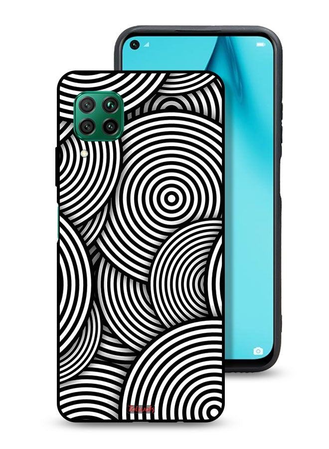 Tolwak Huawei P40 lite 4G Protective Case Cover Circles Illusion Pattern - Image 1