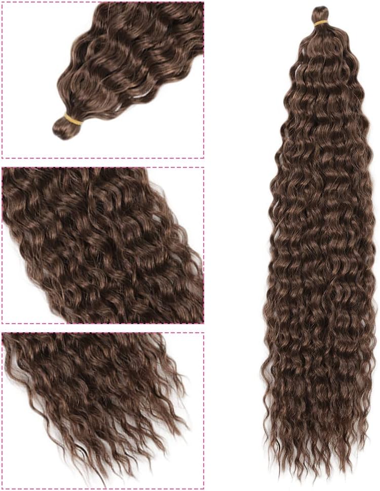 DSOAR 22 Inch 3 Packs Deep Twist Crochet Hair Ocean Wave Curly Bohemian Crochet Braids Deep Wave Hair Bundles Synthetic Hair Extensions for Women Girls - Image 2