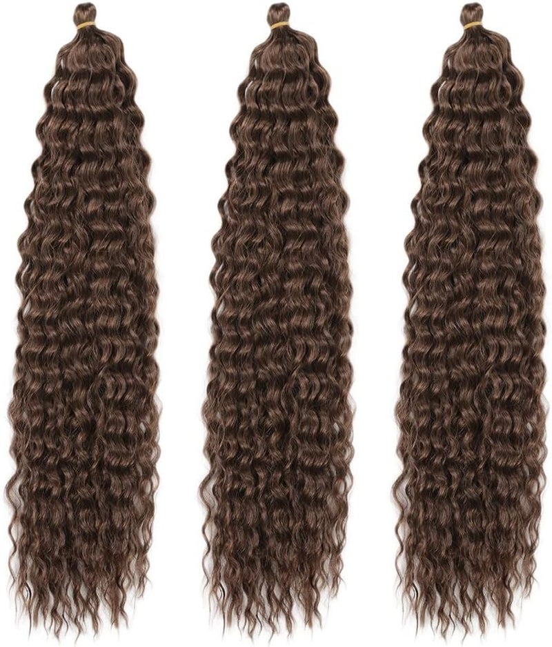 DSOAR 22 Inch 3 Packs Deep Twist Crochet Hair Ocean Wave Curly Bohemian Crochet Braids Deep Wave Hair Bundles Synthetic Hair Extensions for Women Girls - Image 5