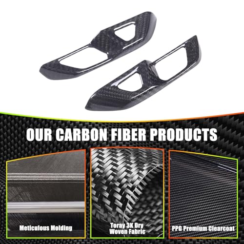 TOYCIDFG Door Inner Handle Lock Frame Cover Trim Compatible with C8 Corvette 2020-2026, Carbon Fiber Door Lock Switch Button Cover Trim Accessories (Black) - Image 4