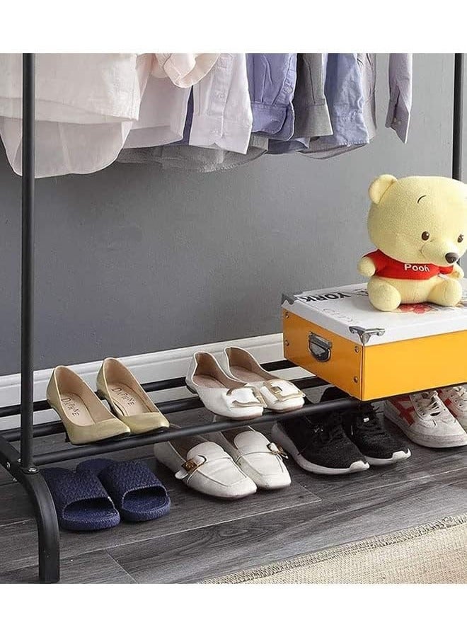 BLOOMING TIME Multifunctional Metal Garment Rack with Shelf – Organize and Display Clothes in Style - Image 5