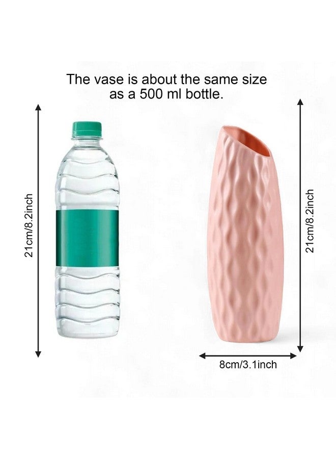 Ascension مزهرية زهور بلاستيكية بأشكال مختلفة لتزيين ديوالي مزهرية للمنزل والمكتب وغرفة النوم وغرفة المعيشة مزهرية غير قابلة للكسر لتزيين الزاوية والطاولة والشرفة (وردي) - Image 5