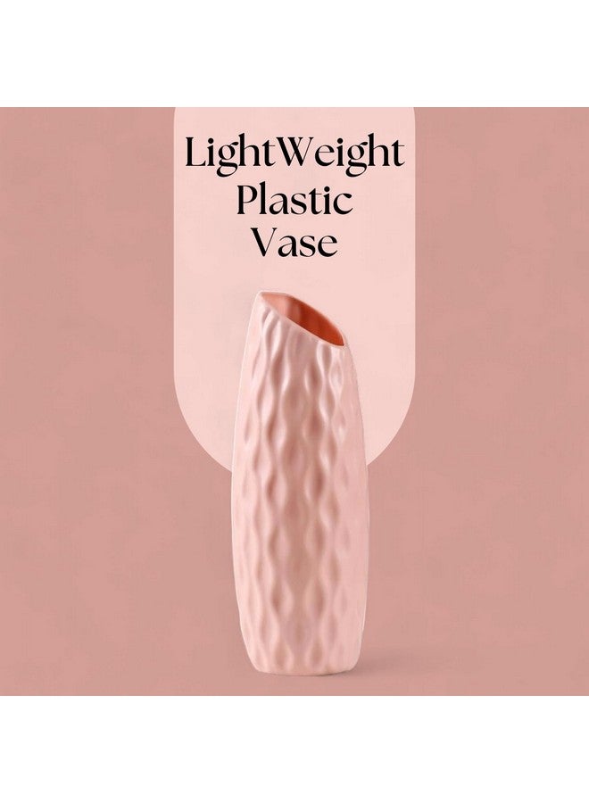 Ascension مزهرية زهور بلاستيكية بأشكال مختلفة لتزيين ديوالي مزهرية للمنزل والمكتب وغرفة النوم وغرفة المعيشة مزهرية غير قابلة للكسر لتزيين الزاوية والطاولة والشرفة (وردي) - Image 3