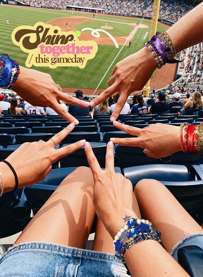 DoDoBeads Game Day Scarf Bracelet Set for Women, 3-Pack Layered Statement Bracelets, Team Color Wrap Jewelry for Game Day Outfit, Wear as Bracelet Necklace Hat Band or Bag Charm, Gift Box Included - Image 3