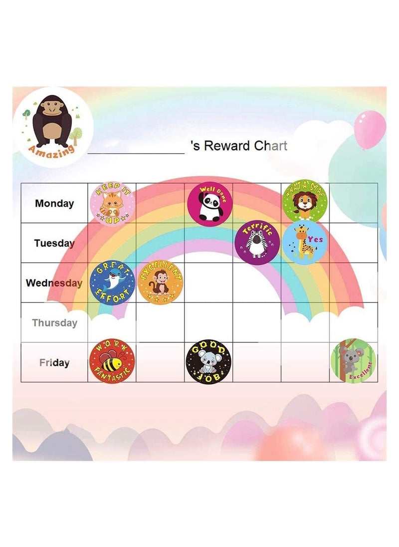 NIBEMINENT - 2 Rolls of Animal Stickers Mini Reward for Kids Teachers 1 Inch School on Sheets Toilet Training Motivational - Image 1