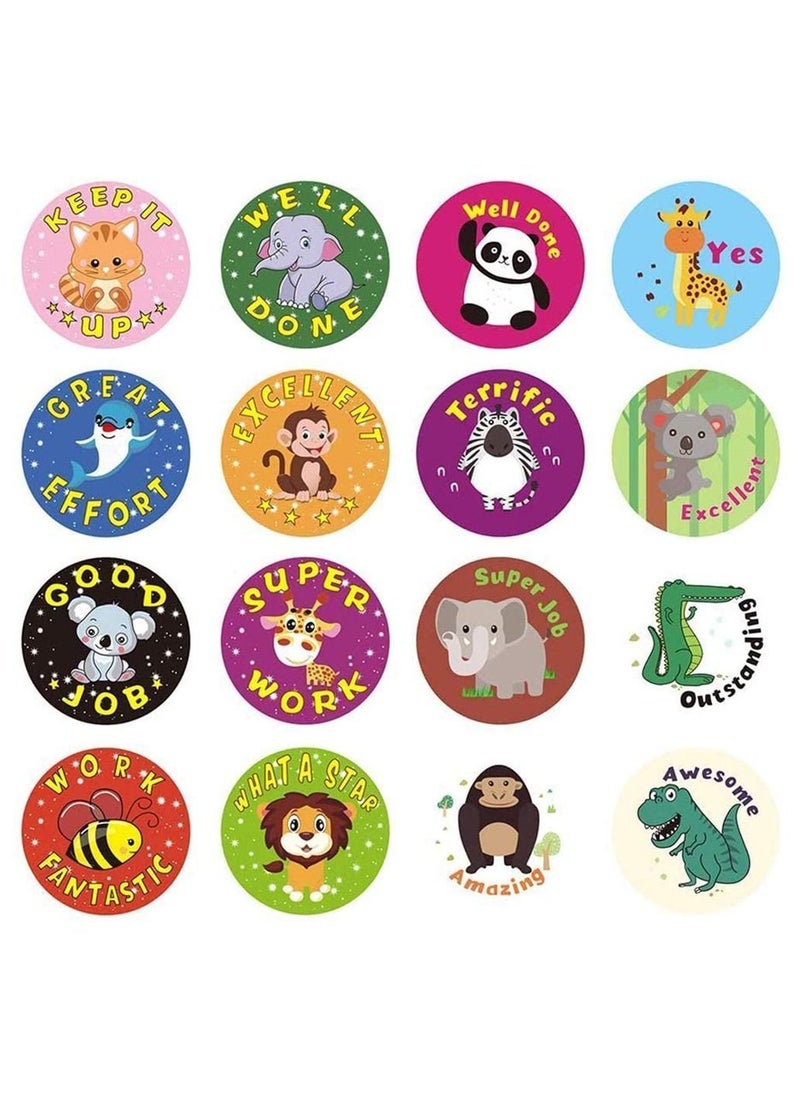 NIBEMINENT - 2 Rolls of Animal Stickers Mini Reward for Kids Teachers 1 Inch School on Sheets Toilet Training Motivational - Image 1