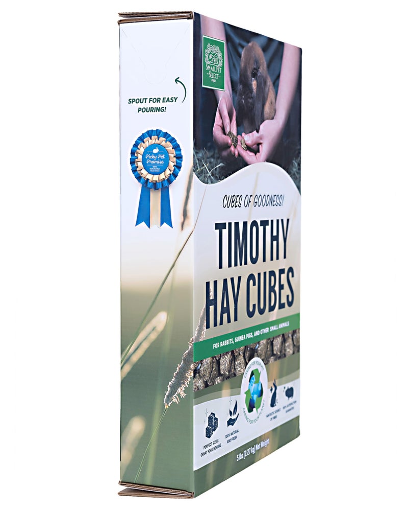 Small Pet Select - Straight Timothy Hay Cubes - 100% All Natural Timothy Hay, Not Blended - Delivered Fresh, Guarantee, (5 lb) - Image 3