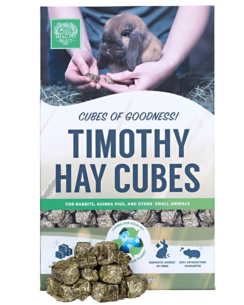 Small Pet Select - Straight Timothy Hay Cubes - 100% All Natural Timothy Hay, Not Blended - Delivered Fresh, Guarantee, (5 lb) - Image 1