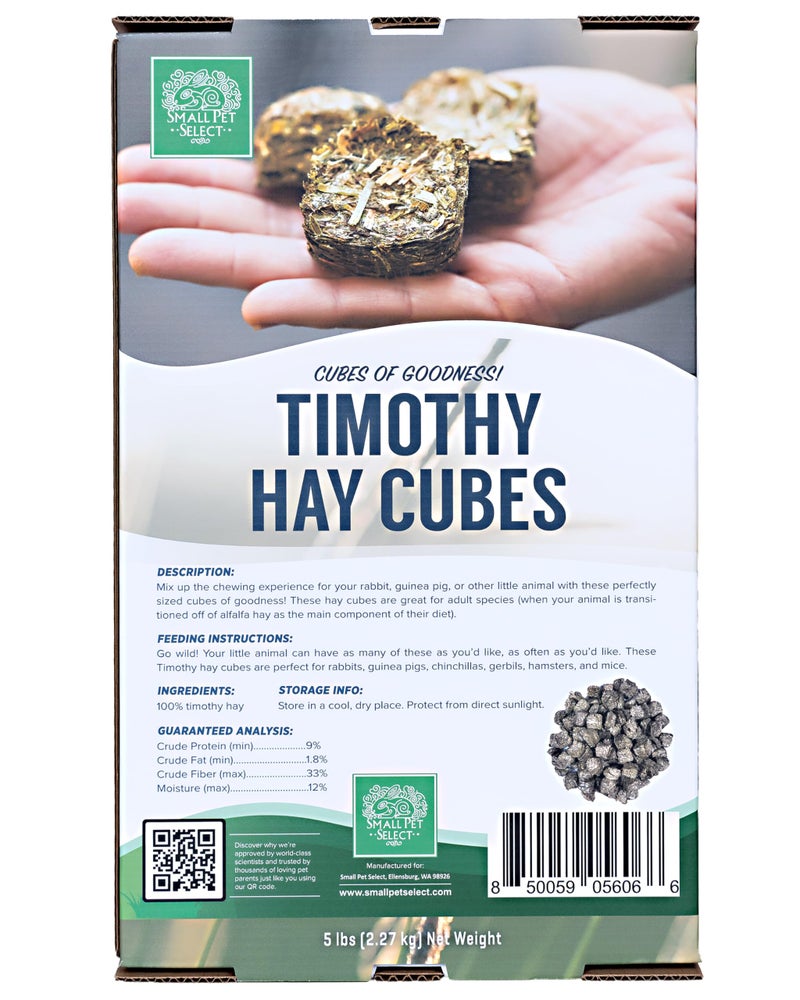 Small Pet Select - Straight Timothy Hay Cubes - 100% All Natural Timothy Hay, Not Blended - Delivered Fresh, Guarantee, (5 lb) - Image 4