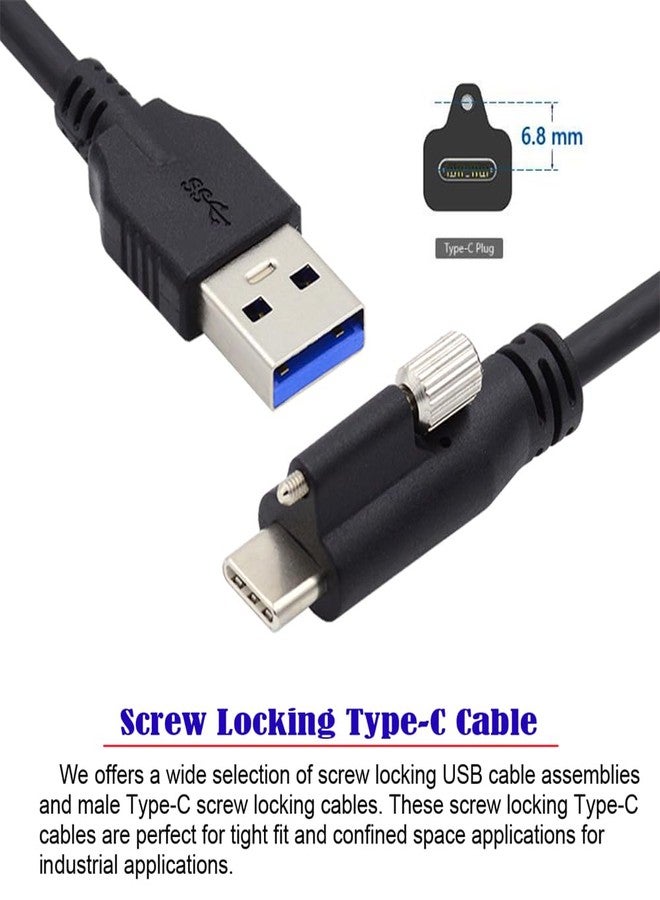 cablecc USB 3.1 Type-C with Panel Mount Screw to Standard USB3.0 Data Cable Locking Connector for Camera 3M - Image 5