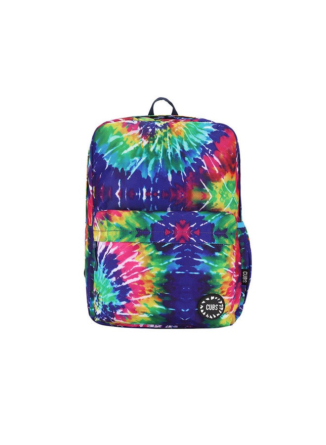 CUBS Tie Dyed Waterproof Kids 28L Backpack With Zip Closure Ideal For 6-12 Years Age Group Compatible With 15 Inch Laptop - Image 1