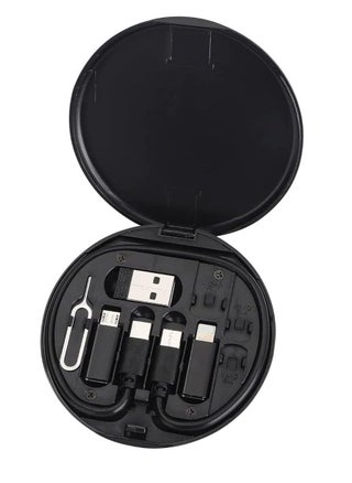 مجموعة كابلات OTG لمحول USB C، حافظة كابلات شحن متعددة، محول USB C إلى جهاز iOS/Type C/Micro/USB A، نقل البيانات يحتوي على فتحة بطاقة للسفر، يمكن استخدامه كحامل للهاتف (أسود) - pzsku/Z11DFD3DCB1EF8F490B2CZ/45/_/1737303028/0500b494-ae74-431c-bfcf-bbb7bf40b8bc