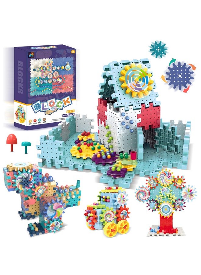 ROHSCE ROHSCE Gear Toys Interlocking Building Blocks, 150 Piece Educational Engineering Building Toys Set, Creative Construction STEM Kits for Boys Girls, Waffle Blocks for Kids Ages 3+  - Image 1