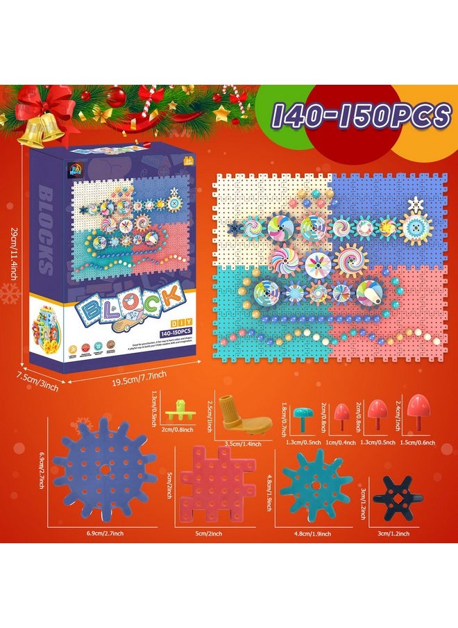 ROHSCE ROHSCE Gear Toys Interlocking Building Blocks, 150 Piece Educational Engineering Building Toys Set, Creative Construction STEM Kits for Boys Girls, Waffle Blocks for Kids Ages 3+  - Image 3