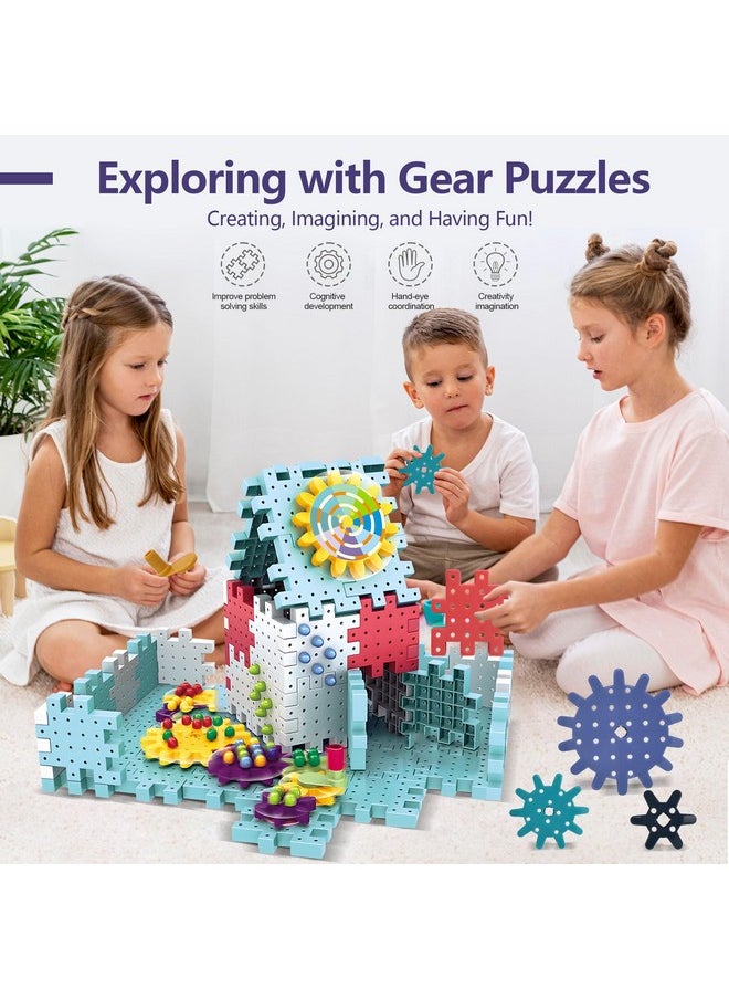 ROHSCE ROHSCE Gear Toys Interlocking Building Blocks, 150 Piece Educational Engineering Building Toys Set, Creative Construction STEM Kits for Boys Girls, Waffle Blocks for Kids Ages 3+  - Image 2