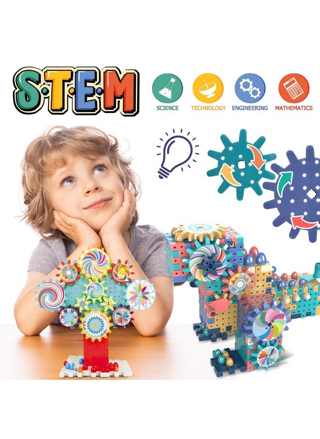 ROHSCE ROHSCE Gear Toys Interlocking Building Blocks, 150 Piece Educational Engineering Building Toys Set, Creative Construction STEM Kits for Boys Girls, Waffle Blocks for Kids Ages 3+  - Image 5