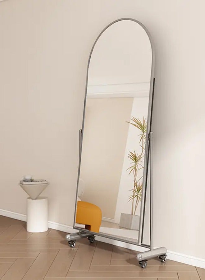 DubaiGallery Modern Full Length Mirror Standing Hanging or Leaning Against Wall Floor Mirror Dressing Mirror Wall-Mounted Mirror Aluminum Alloy Thin Frame White  - Image 4