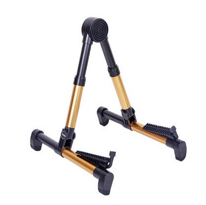 Generic Folk Guitar Stand Foldable Vertical Adjustable Gold