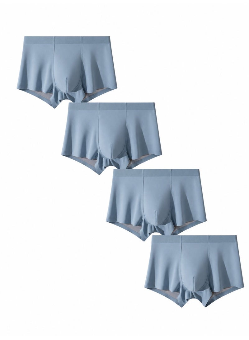 Men's Modal Boxer Briefs 4 Pack Antibacterial Mulberry Silk Crotch Ultra Soft Moisture Wicking No Ride Up L-3XL Daily Wear - Image 1