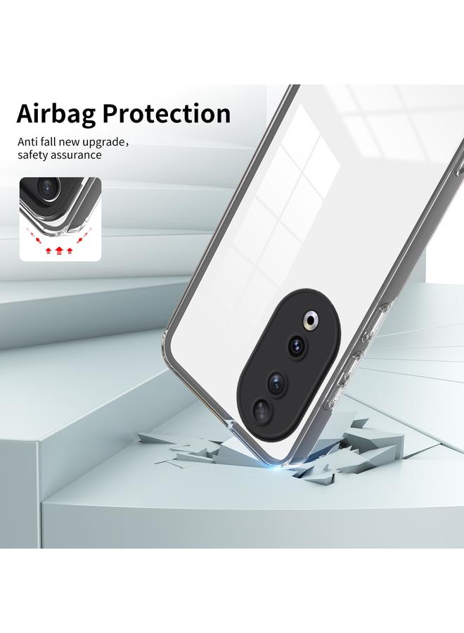 اس-توب جراب لهاتف Honor 90 3 في 1، جراب هاتف شفاف من مادة TPU بلون إطار الكمبيوتر الشخصي - Image 5