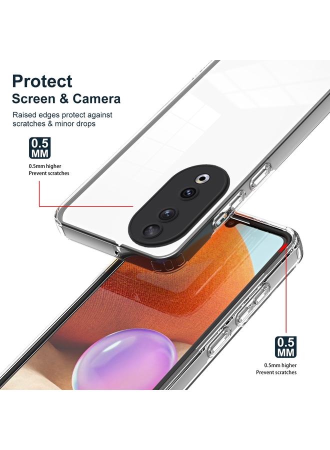 اس-توب جراب لهاتف Honor 90 3 في 1، جراب هاتف شفاف من مادة TPU بلون إطار الكمبيوتر الشخصي - Image 4