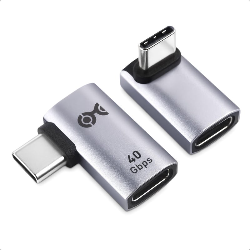 Cable Matters Combo-Pack 40Gbps Right Angle USB-C Adapter Kit, Up to [4K@240Hz Video, 240W Charging, 40Gbps Data Transfer] 90 Degree USB C Adapter, Compatible with Thunderbolt 4, iPhone 16, Steam Deck - Image 1