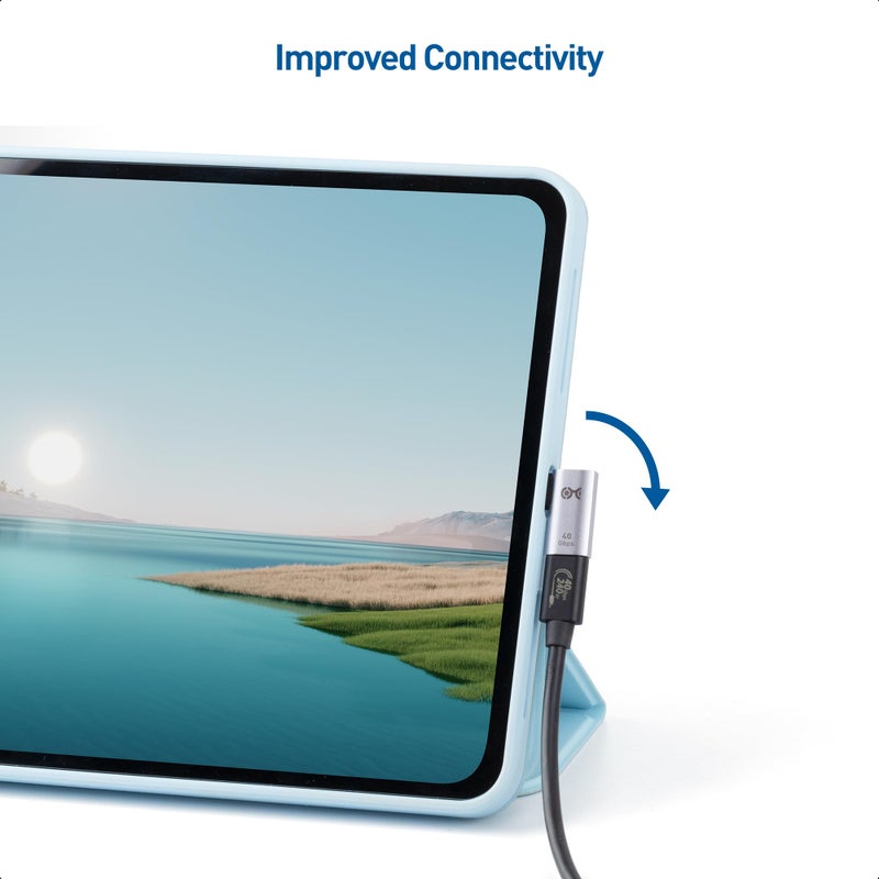 Cable Matters Combo-Pack 40Gbps Right Angle USB-C Adapter Kit, Up to [4K@240Hz Video, 240W Charging, 40Gbps Data Transfer] 90 Degree USB C Adapter, Compatible with Thunderbolt 4, iPhone 16, Steam Deck - Image 5