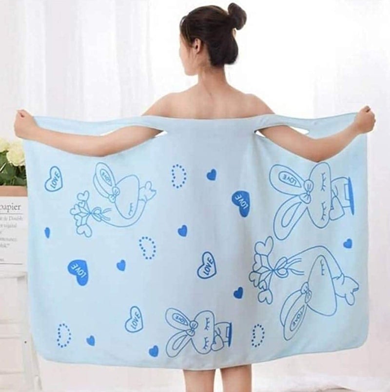 ROSEFAIR Microfiber Soft Bath Towel for Women Wearable Quick Dry Magic Soft Bath Towel, Beach, Spa, Bathrobe (Blue) - Image 5