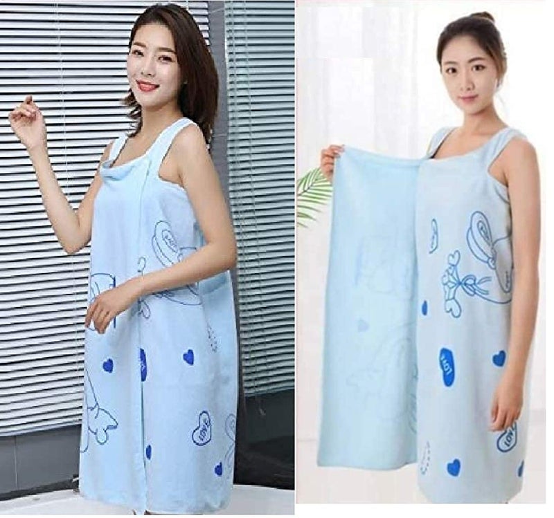 ROSEFAIR Microfiber Soft Bath Towel for Women Wearable Quick Dry Magic Soft Bath Towel, Beach, Spa, Bathrobe (Blue) - Image 3