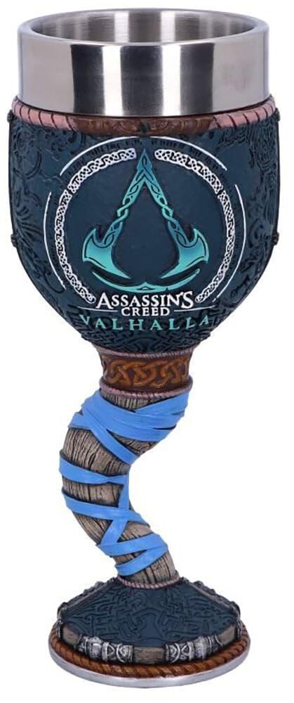 Nemesis Now Officially Licensed Assassins Creed Valhalla Viking Game Goblet Resin w Stainless Steel