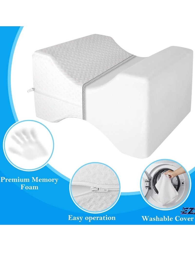 ELTRAZONE Memory Foam Knee Pillow for Side Sleepers – Orthopedic Contoured Leg Support Pillow for Improved Blood Circulation, Spine Alignment, and Relief from Sciatica, Back, Hip, Knee & Ankle Pain – Ergonomic Bed Pillow for Pregnancy & Side Sleeping Comfort  - Image 2