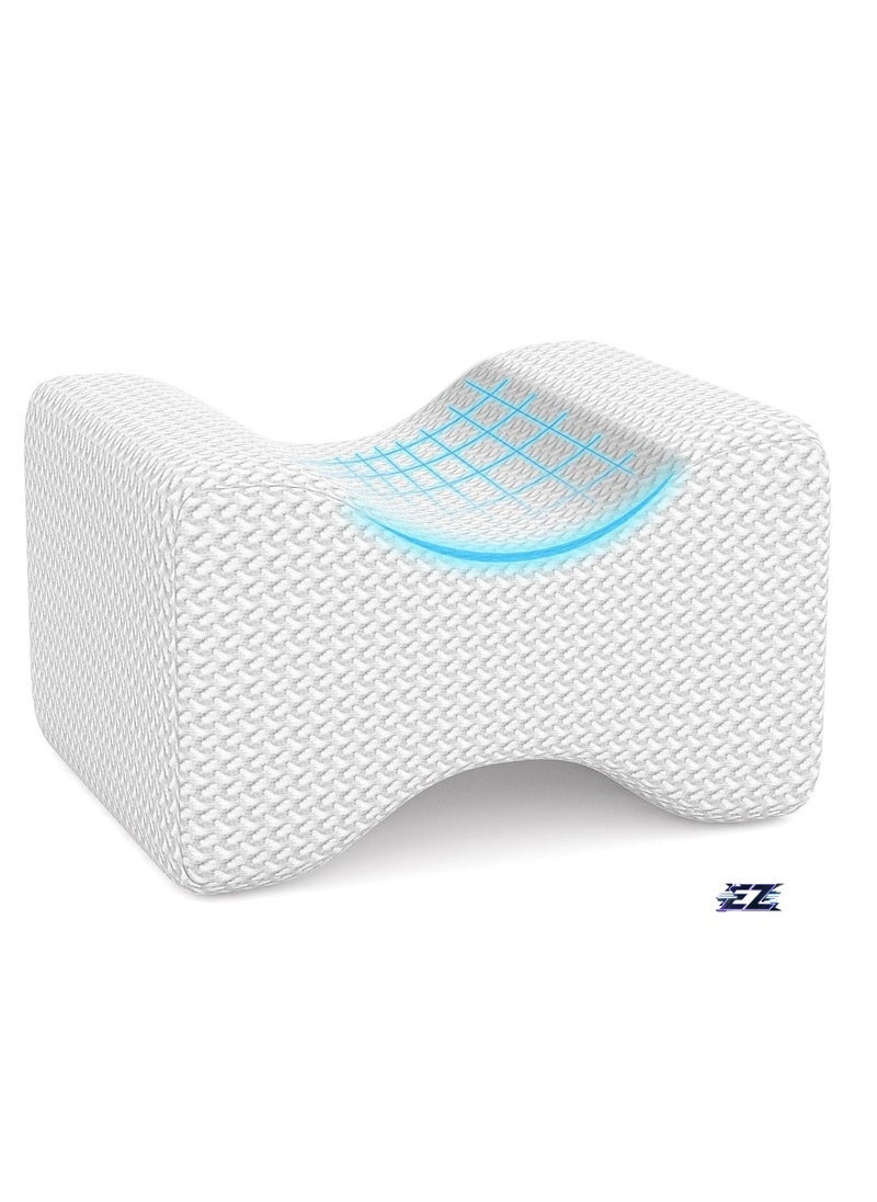 ELTRAZONE Memory Foam Knee Pillow for Side Sleepers – Orthopedic Contoured Leg Support Pillow for Improved Blood Circulation, Spine Alignment, and Relief from Sciatica, Back, Hip, Knee & Ankle Pain – Ergonomic Bed Pillow for Pregnancy & Side Sleeping Comfort  - Image 1