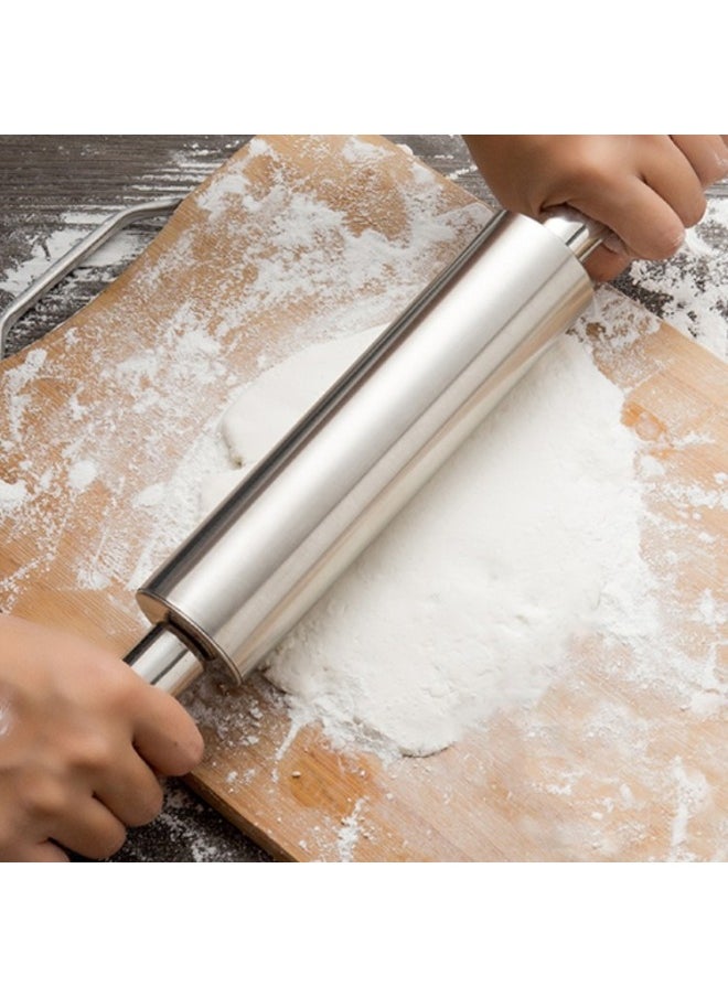 yongsheng Rolling Pin for Baking | Stainless Steel Rolling Pin | Smooth Light Weight Non-Stick Roller for Baking Cookie, Pizza,  Pie Crust, Dough, （17 Inch)  - Image 1