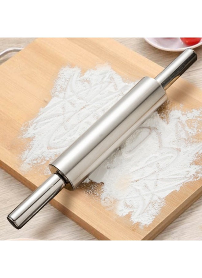yongsheng Rolling Pin for Baking | Stainless Steel Rolling Pin | Smooth Light Weight Non-Stick Roller for Baking Cookie, Pizza,  Pie Crust, Dough, （17 Inch)  - Image 2