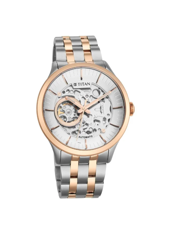 تيتان Men's Stainless Steel Analog Watch 90140KM01 - 43 mm