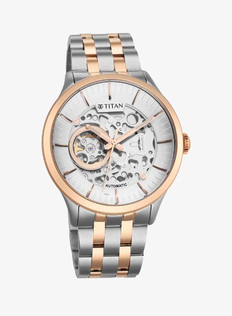 تيتان Men's Stainless Steel Analog Watch 90140KM01 - 43 mm