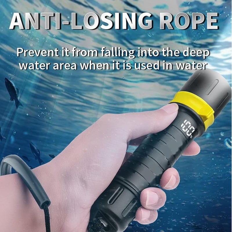 USB Rechargeable Dive Light Super Bright Waterproof Digital Display Rotary Switch for Diving Camping Outdoor - Image 5