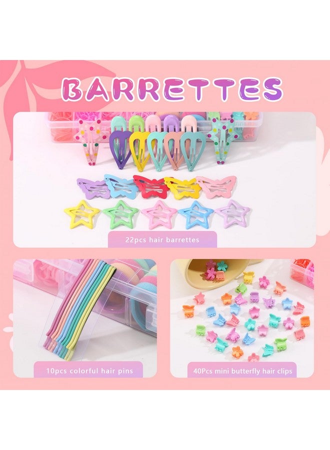 Seiolieliou Hair Accessories for Girls, 1350P Colorful Hair Ties Set with 72P Hair Clips, Bobby Pins for Toddlers, Hair Wax Stick, Butterfly Hair Clips for Kids, Hair Barrettes with Hair Comb Set & Organizer Box - Image 3
