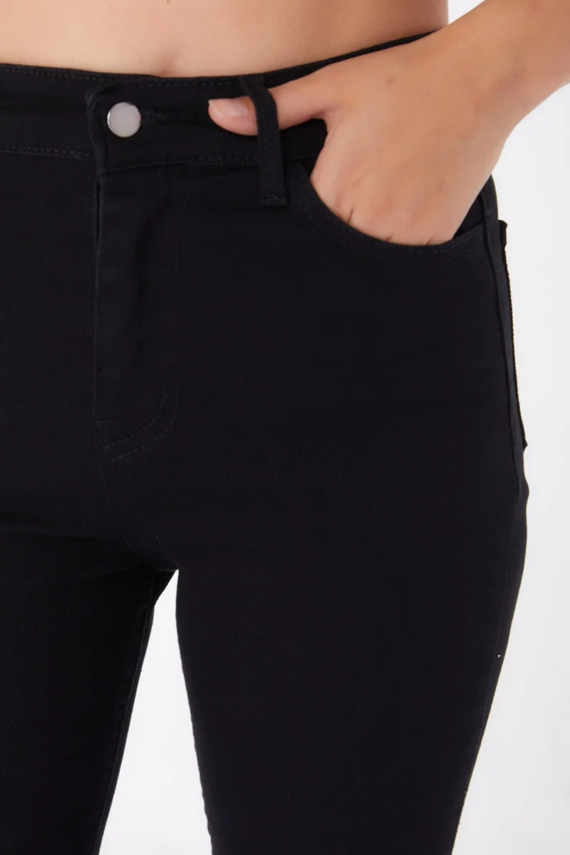 Tofisa Plain Mid Women's Black Flared Jeans - 25960