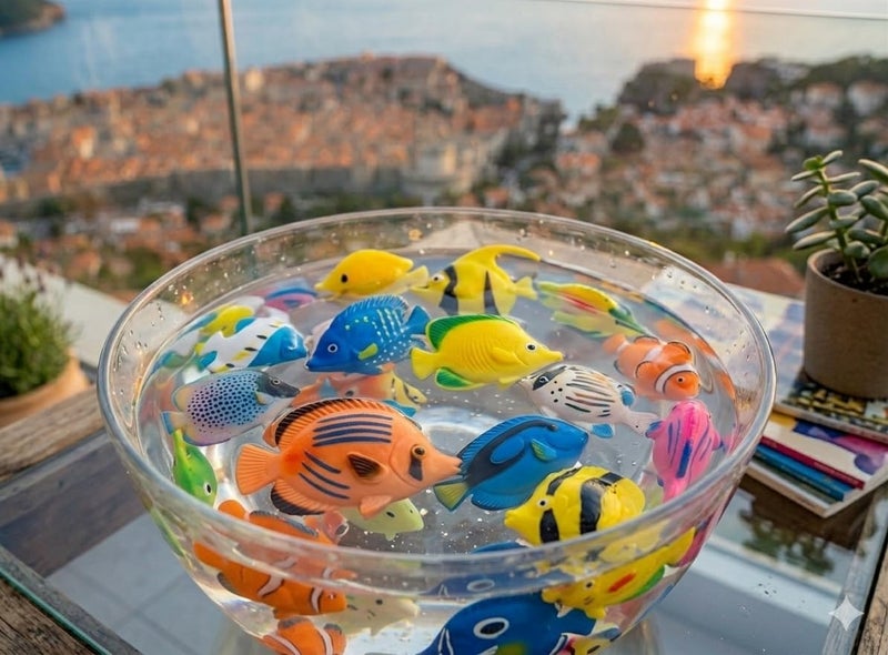 Meridian Artificial Floating Fish - 20 Piece Colorful Soft Silicone Aquarium Decoration Set - Image 4