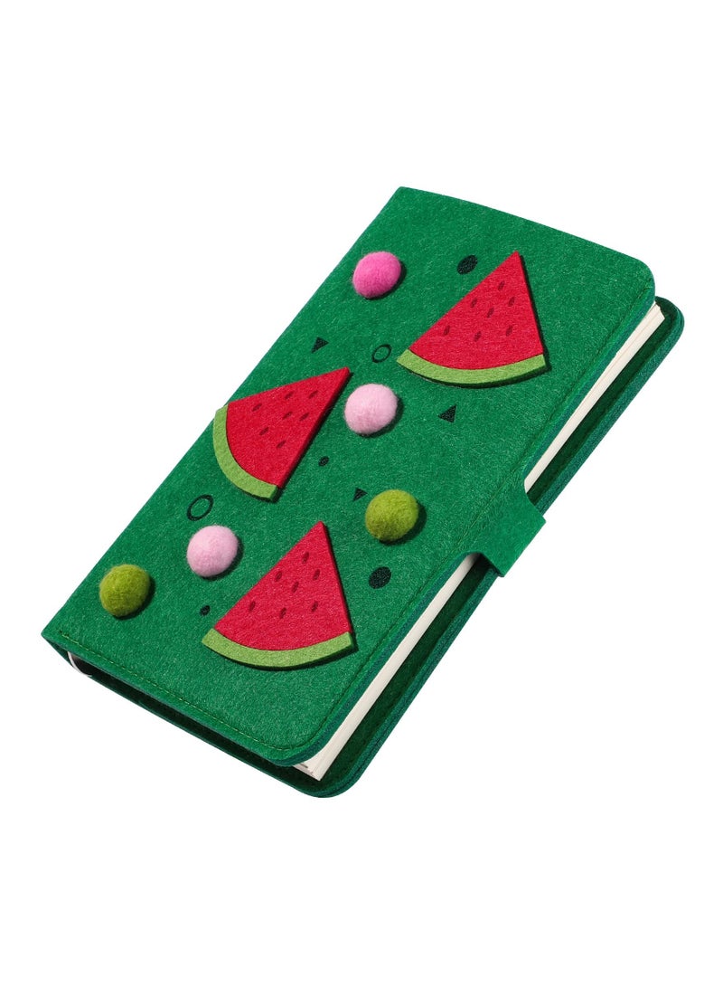 Zikra Cute A6 Notebook Binder Cover, with 80 Filler Papers, Soft Felt Refillable 6 Ring Binder Protector, A6 Budget Binder with Snap Button for 6-Hole Planner Pages Binder Pocket, Student, 3D Watermelon - Image 1
