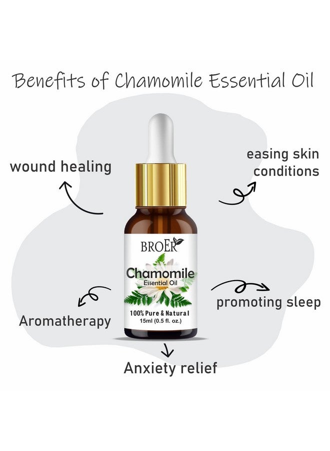 BROER Naturals Chamomile Essential Oil | Pure, Undiluted & Refreshing Essential Oil | Reduces Blemishes | Evens Skin Tone | for Skin Care, Hair Care & Aromatherapy | Cruelty Free & Vegan - 15ml - Image 3