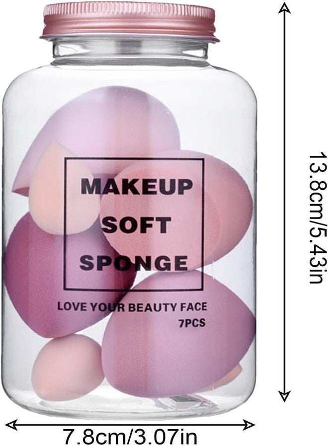 Ruby Face Rubyface Makeup Sponge Set Beauty Blender with Egg Case, Soft Sponge For Liquid Foundation, Creams, and Powders Latex Free Wet and Dry Makeup, 4 Big + 3 Mini -7 Pcs set - Image 4