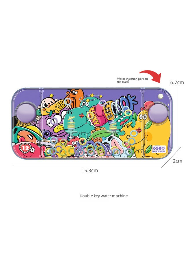 Gift Children's Dinosaur Ring Water Machine Toy Handheld Water Ring Game Machine Nostalgia Puzzle Game Chenghai-Color:650Q-B Unicorn Water Machine-double Bond Color Box (random Pattern)  - Image 4
