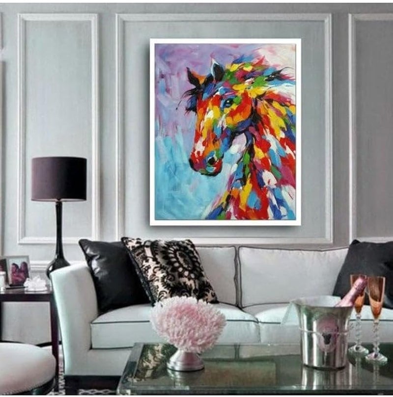 Multicolor Horse Tableau Painting