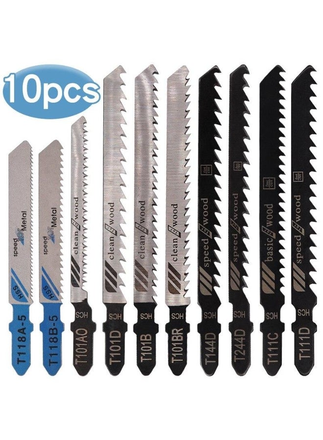 10 piece set of curved saw blades, 10PC metal fine toothed medium toothed saw blades, aluminum woodworking saw blade combination set 