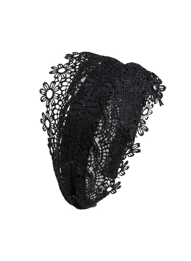 HONBAY 2PCS Fashion Wide Lace Headbands Vintage Floral Headband Elastic Makeup Hairbands With Teeth for Women (2 Color) - Image 4